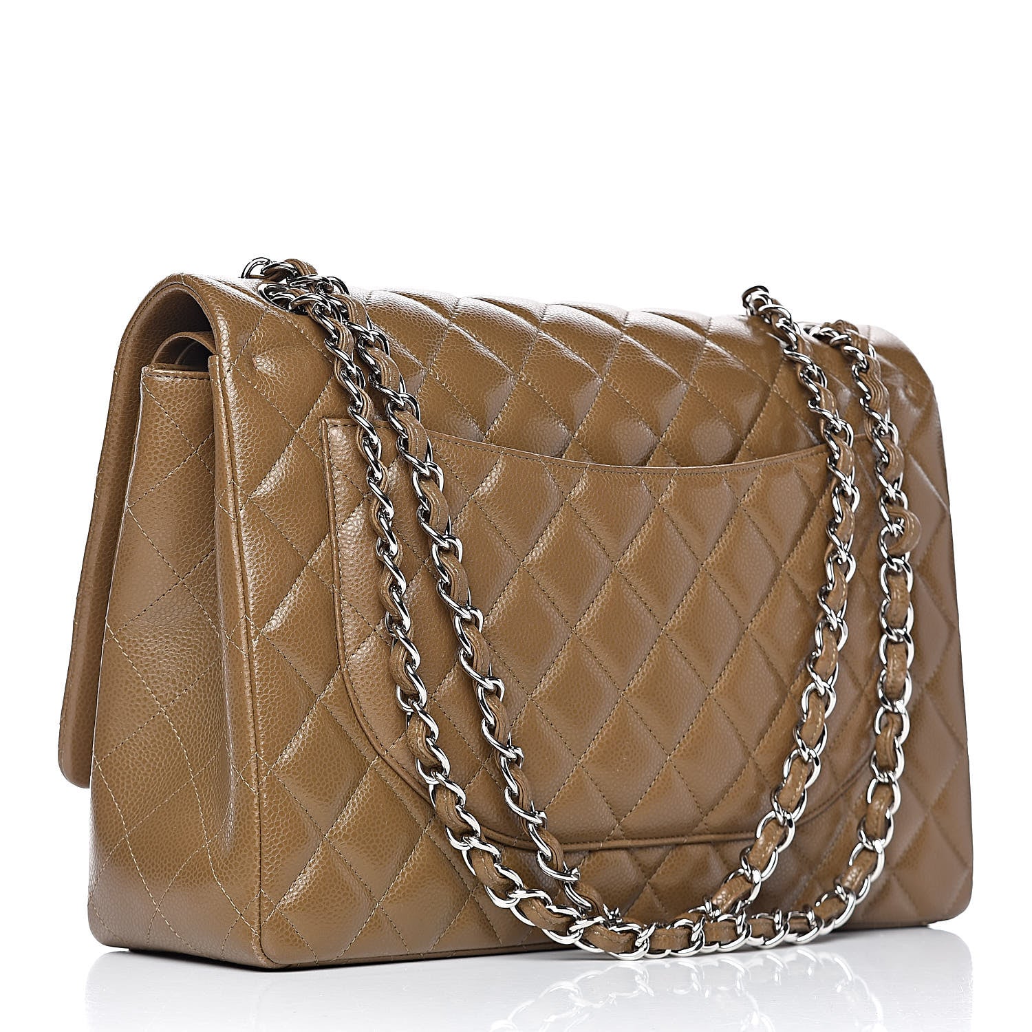 Chanel Caviar Quilted Maxi Double Flap Brown 3 of 11