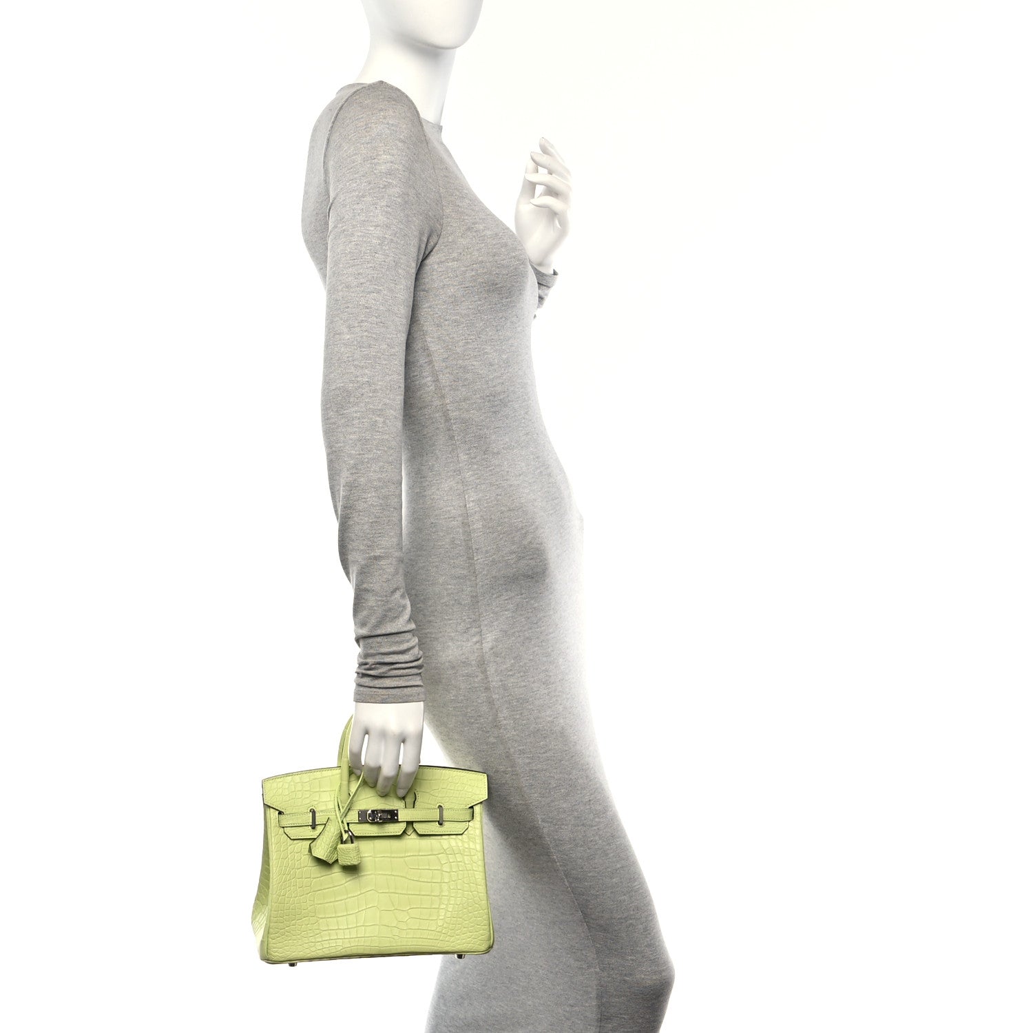 Hermes Matte Alligator Birkin 25 Jaune Bourgeon 3 of 11