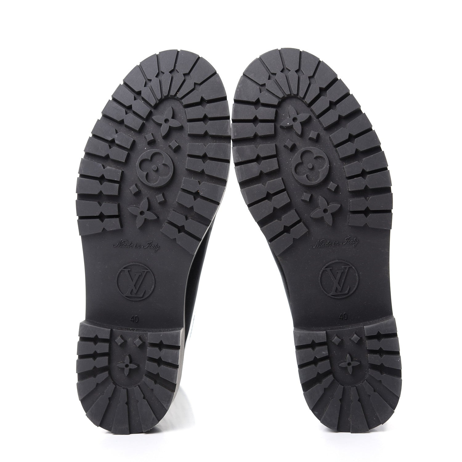 Louis Vuitton Rubber Embossed Monogram Drops Flat Half Boots 40 Black 6 of 9
