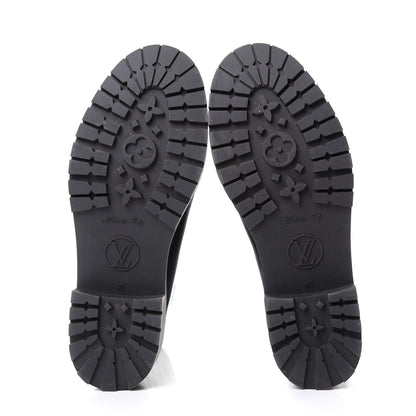 Louis Vuitton Rubber Embossed Monogram Drops Flat Half Boots 40 Black 6 of 9