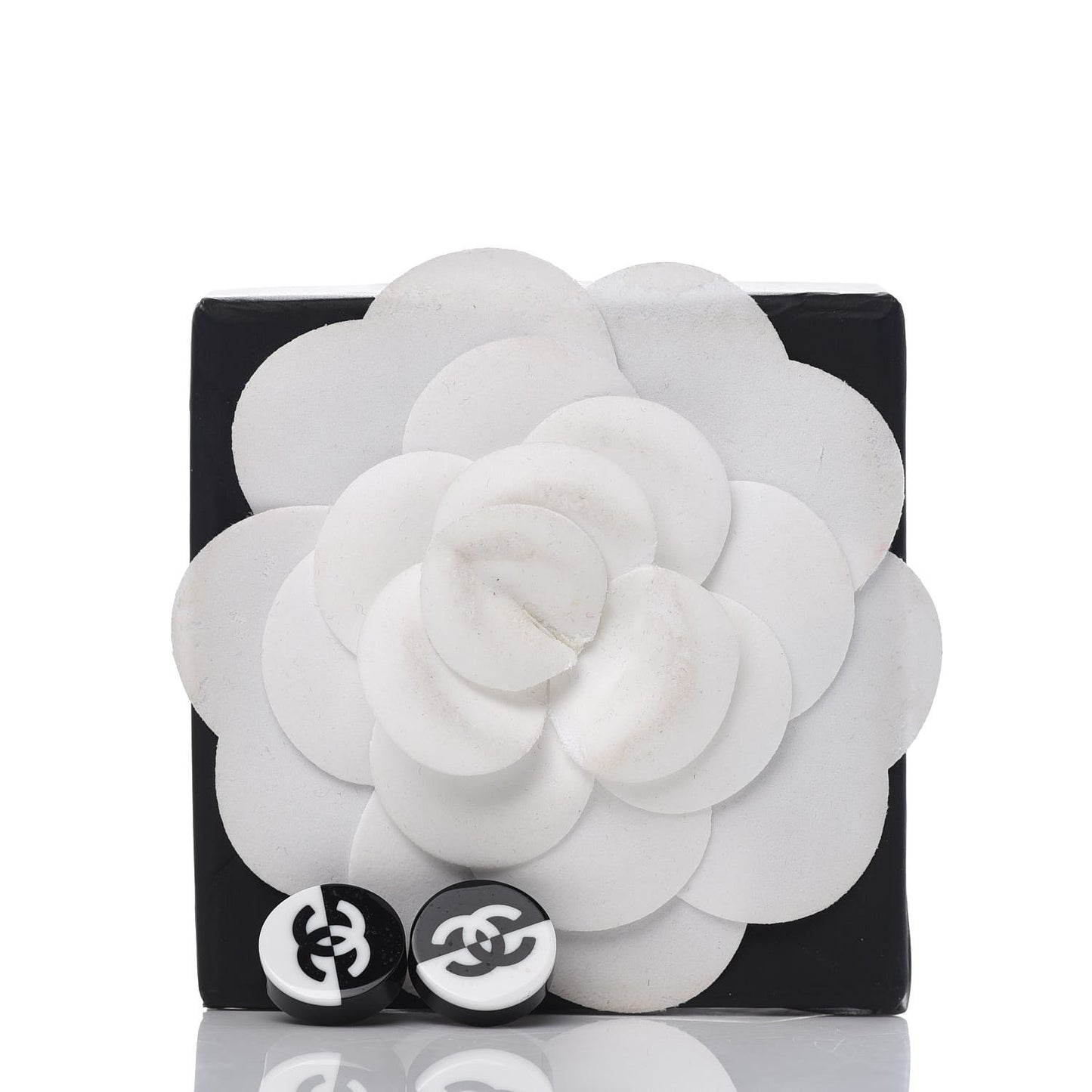 Resin CC Earrings Black White