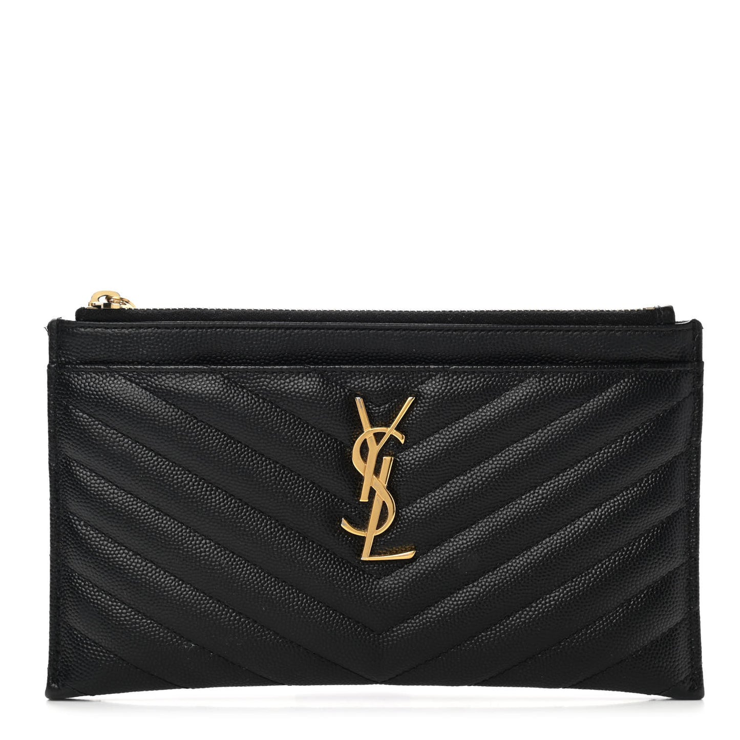 Grain De Poudre Chevron Monogram Bill Pouch Black