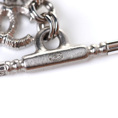 Chanel Baguette Crystal Chain Link CC Bracelet Silver 5 of 5