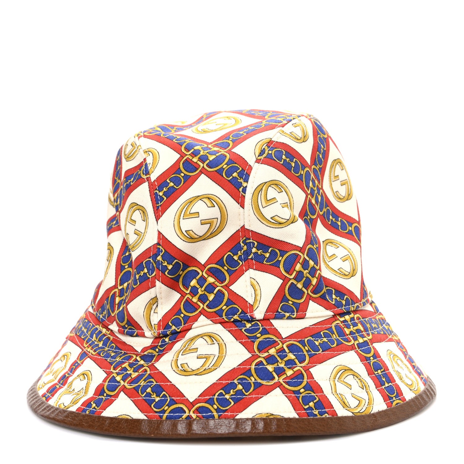 Gucci New Canvas Horsebit Interlocking G Bucket Hat S Ivory 5 of 8