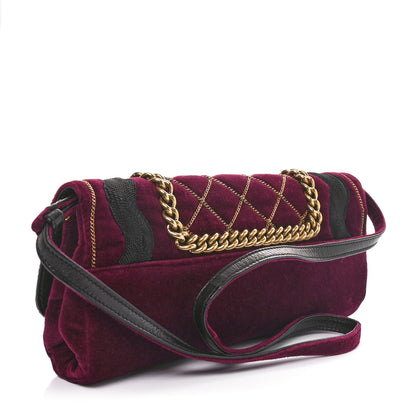 Saint Laurent Velvet Luxembourg Clutch Burgundy 3 of 11