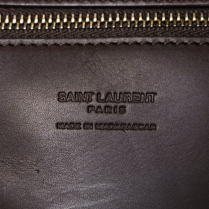 Saint Laurent Raffia Calfskin Medium Panier Tote Dark Chocolate 6 of 9