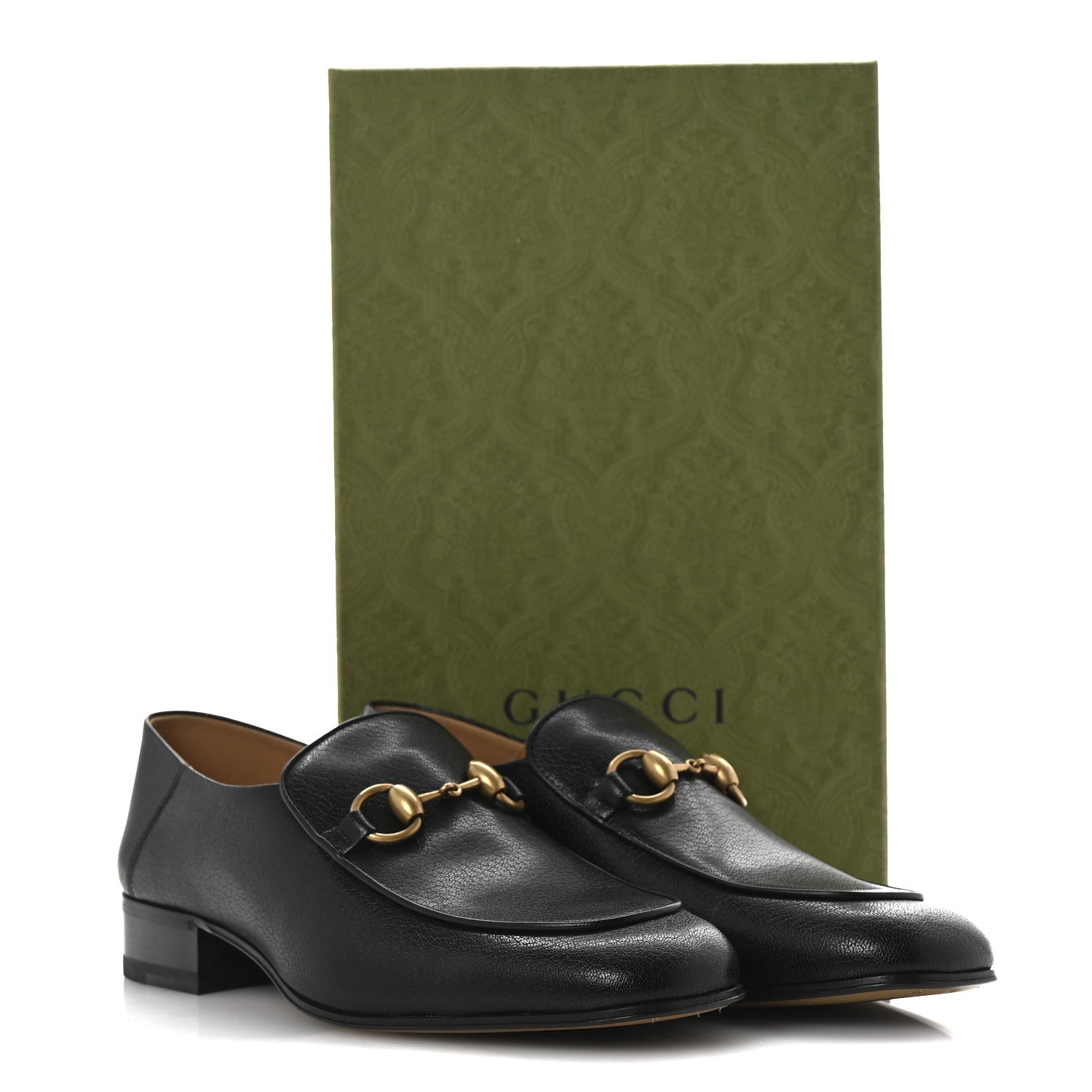 Gucci Goatskin Womens Horsebit Mid-Heel Loafers 39.5 Black 11 of 11