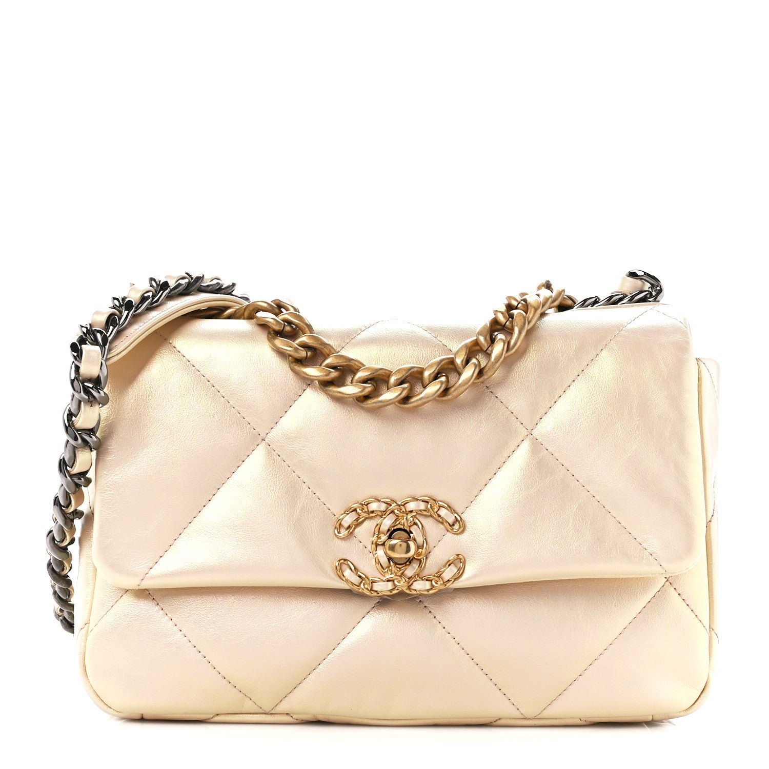 Chanel Iridescent Lambskin Quilted Medium Chanel 19 Flap Pink 1 of 10