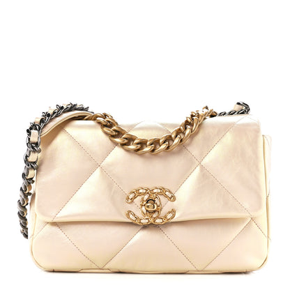 Chanel Iridescent Lambskin Quilted Medium Chanel 19 Flap Pink 1 of 10