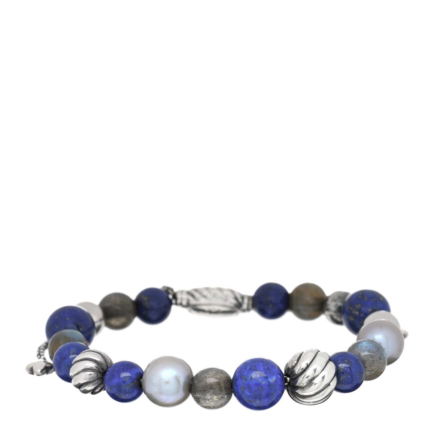 Sterling Silver Lapis Lazuli Labradorite Pearl Spiritual Beads Bracelet