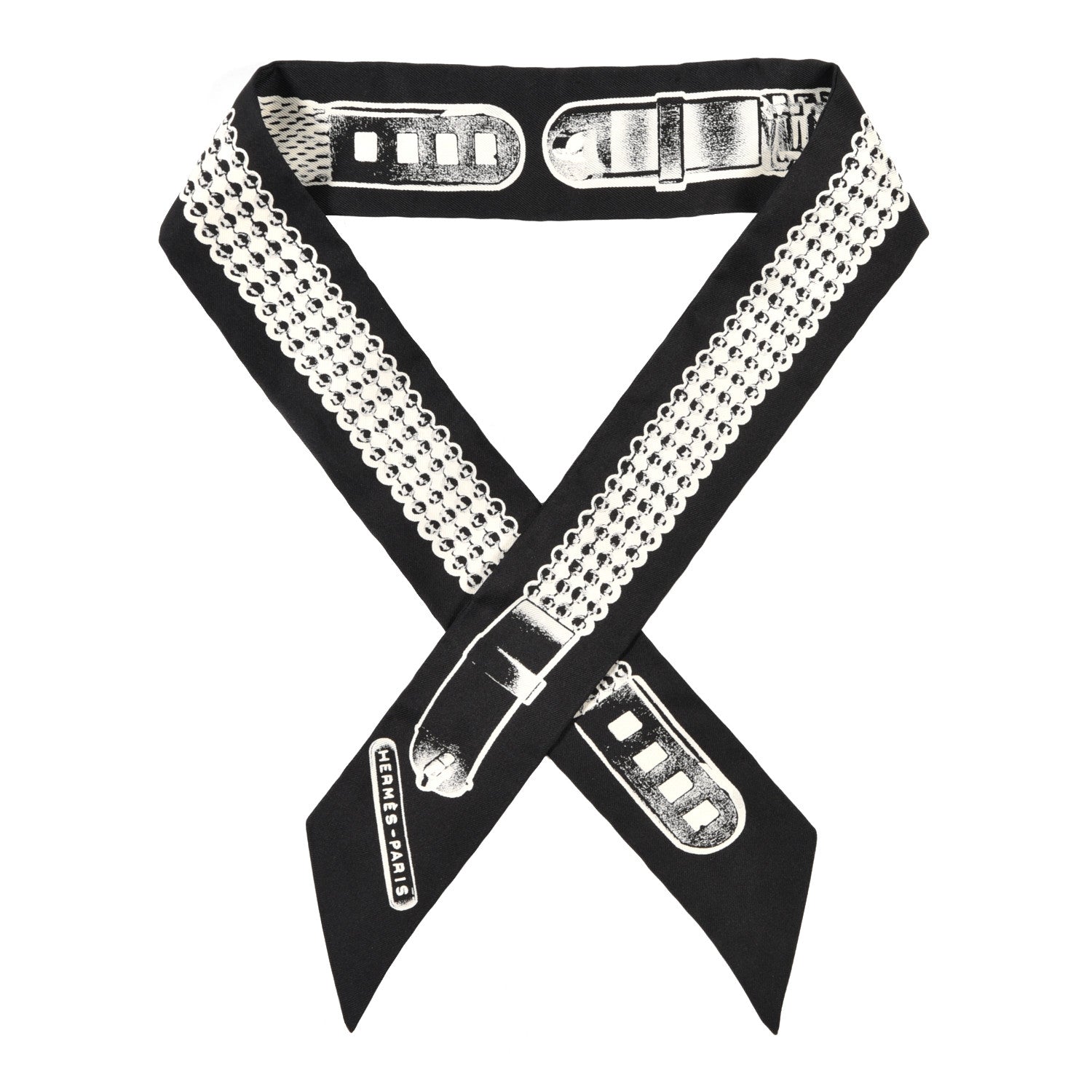 Hermes Silk Le Tresor De Medor Twilly Black White 1 of 3