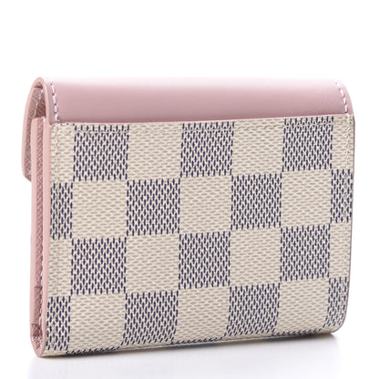 Louis Vuitton Damier Azur Zoe Wallet Rose Ballerine 3 of 9
