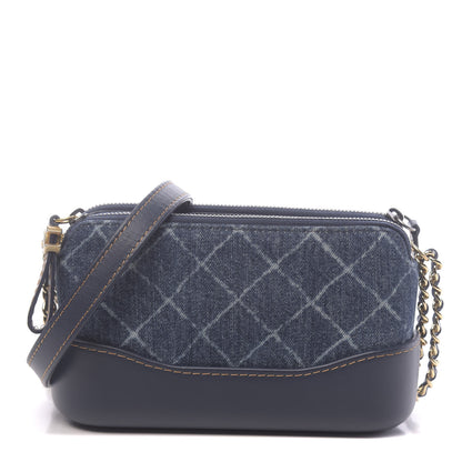 Chanel Denim Calfskin Quilted Small Gabrielle Clutch With Chain Blue 1 of 13