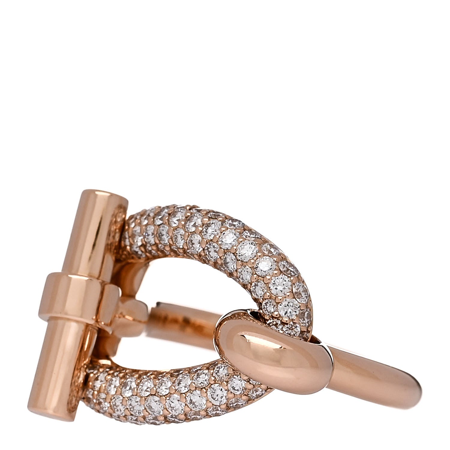 Hermes 18K Rose Gold Diamond Adage Ring 52 6 3 of 7