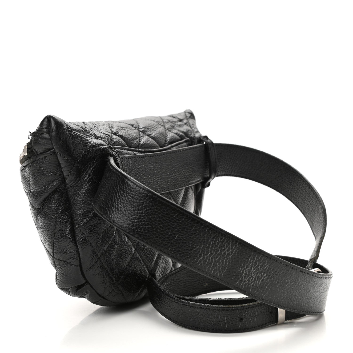 Chanel Grained Calfskin Quilted Waist Belt Bag Black 3 of 10