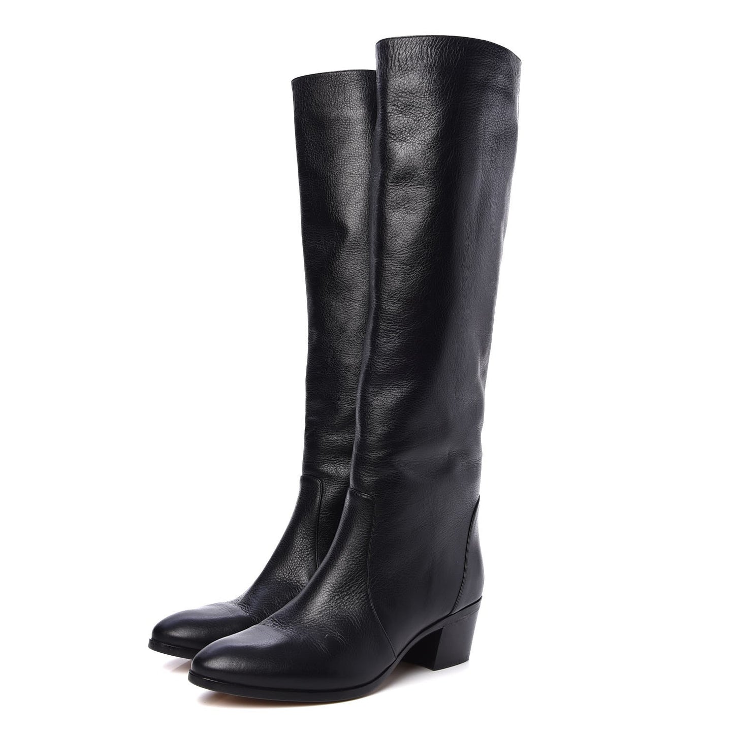 Calfskin Tall Boots 38.5 Black