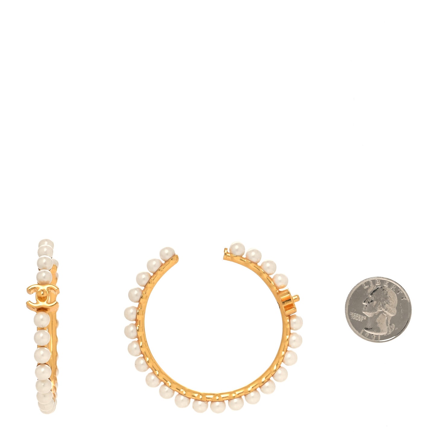Pearl CC More Is More Hoop Earrings Gold
