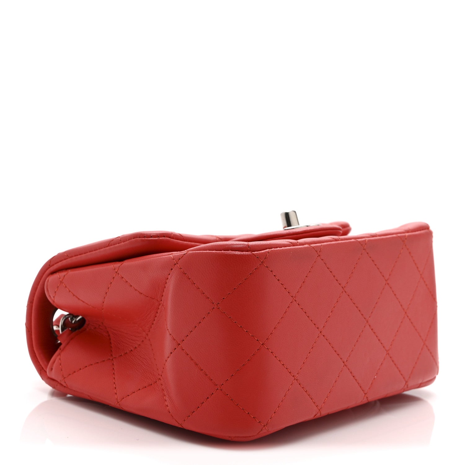 Chanel Lambskin Quilted Mini Square Flap Red 9 of 10