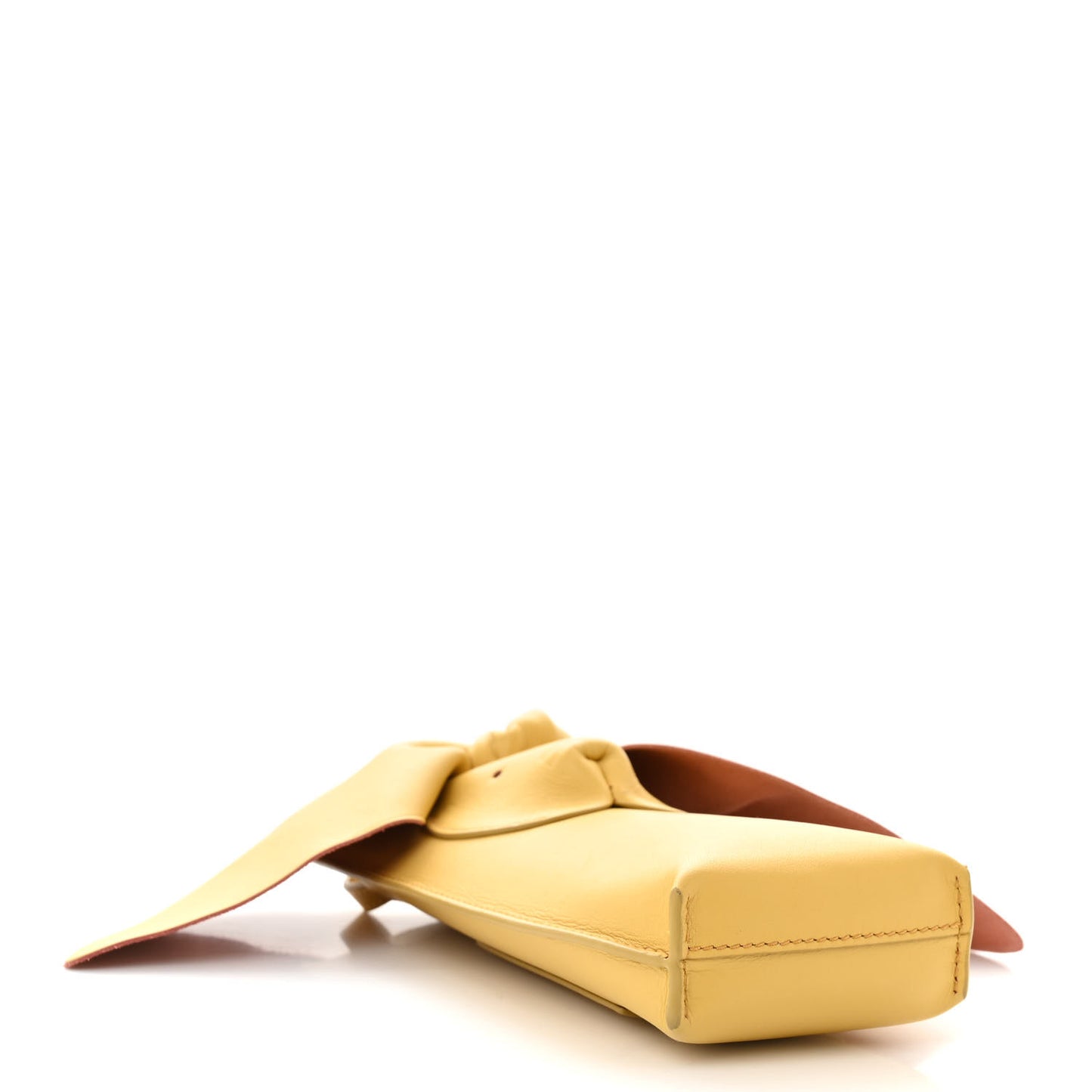 Calfskin Bunny Pouch Crossbody Bag Mustard