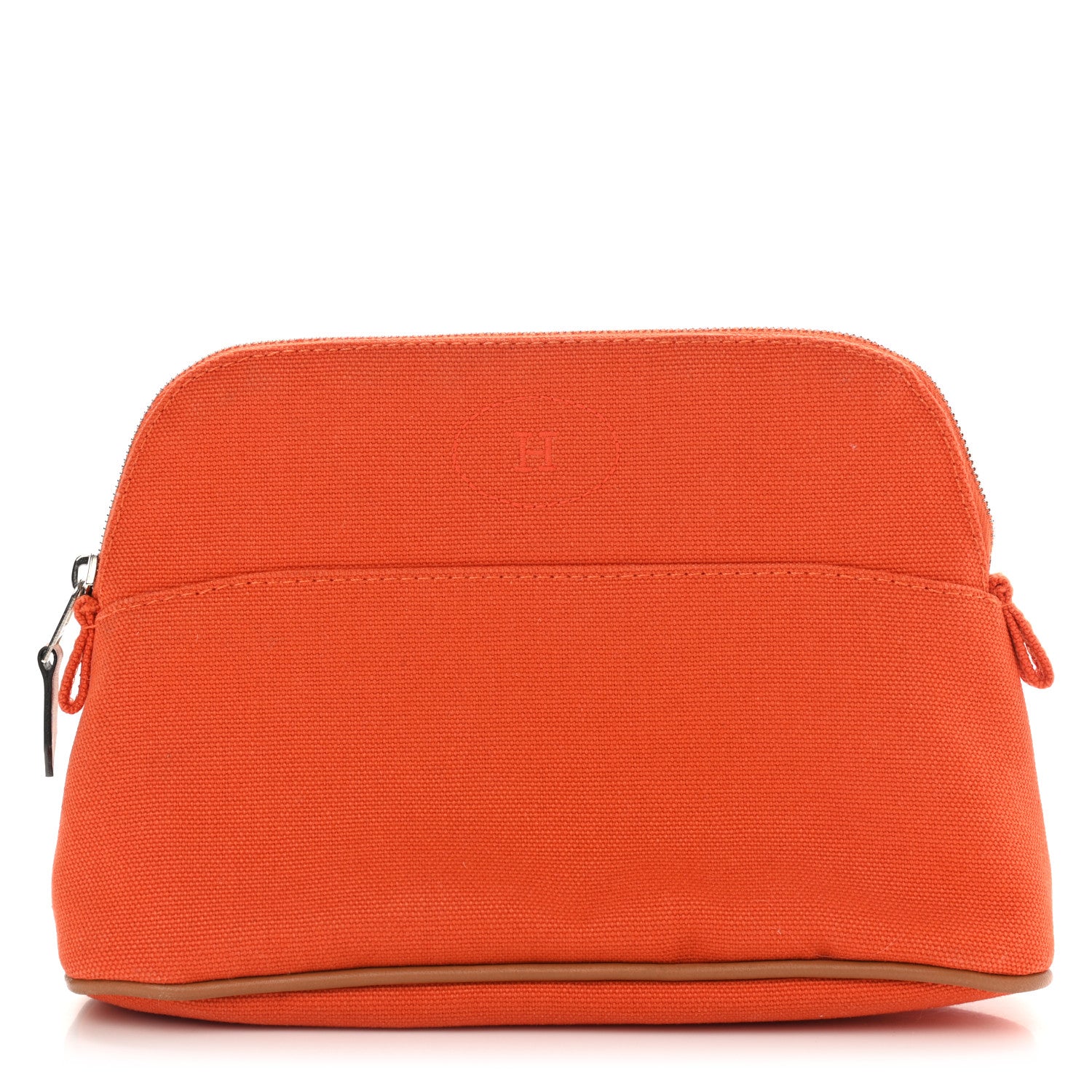 Hermes Cotton Canvas Mini Bolide Travel Cosmetic Pouch Feu 1 of 6