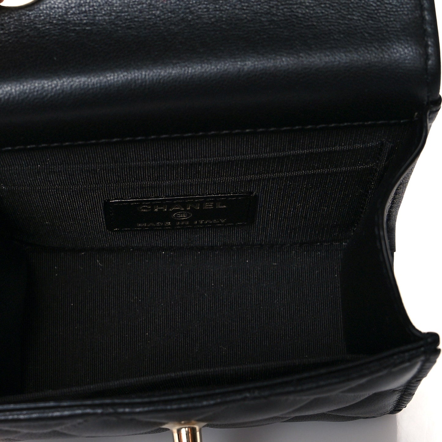 Lambskin Quilted Mini Trendy CC Chain Wallet Black