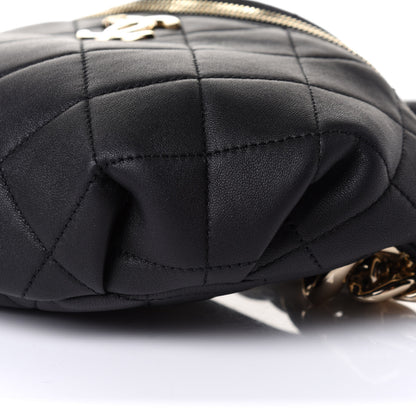 Chanel Lambskin Quilted Resin Bi-Color Waist Bag Fanny Pack Black 9 of 9
