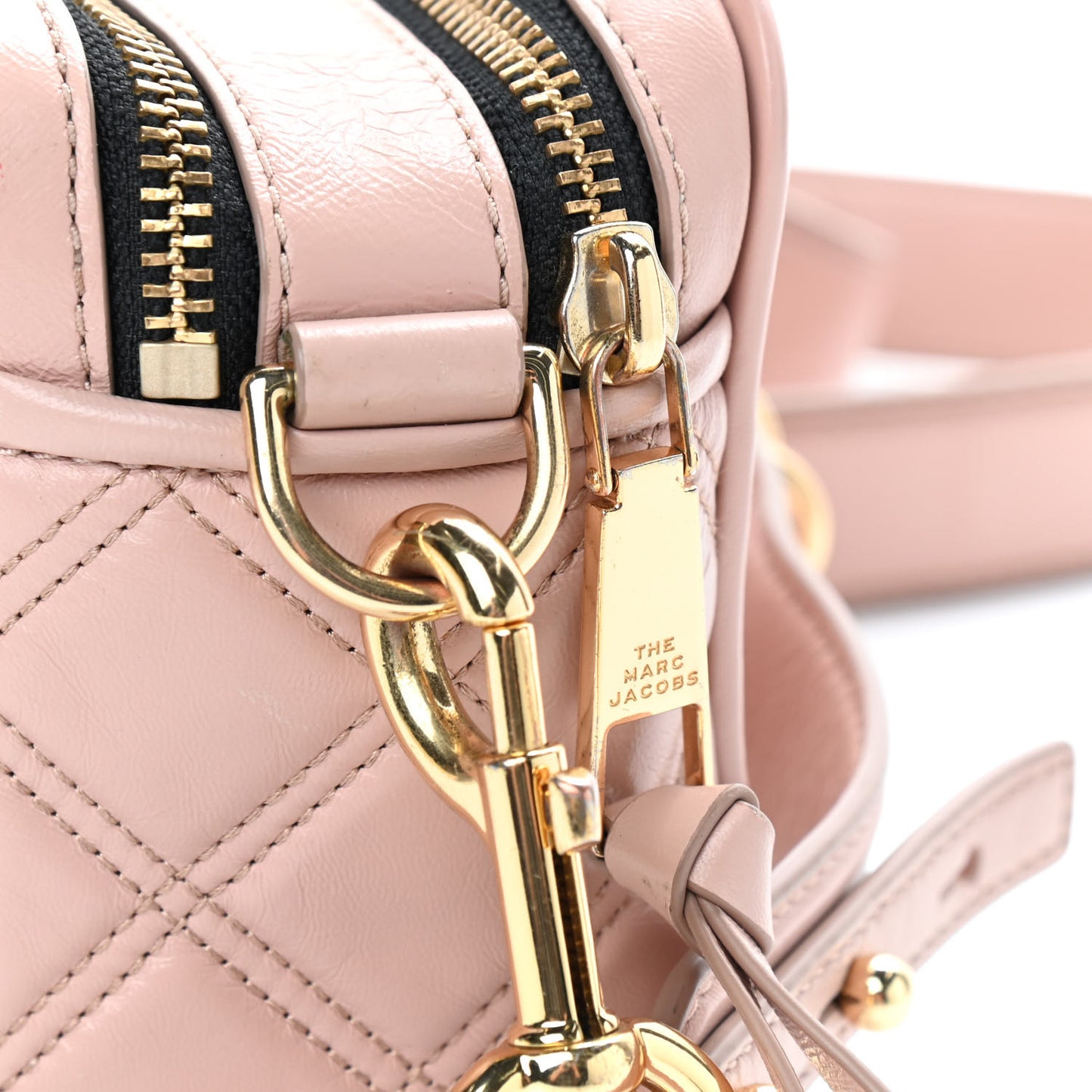 Natural Grain Calfskin Quilted The Softshot 21 Bag Blush