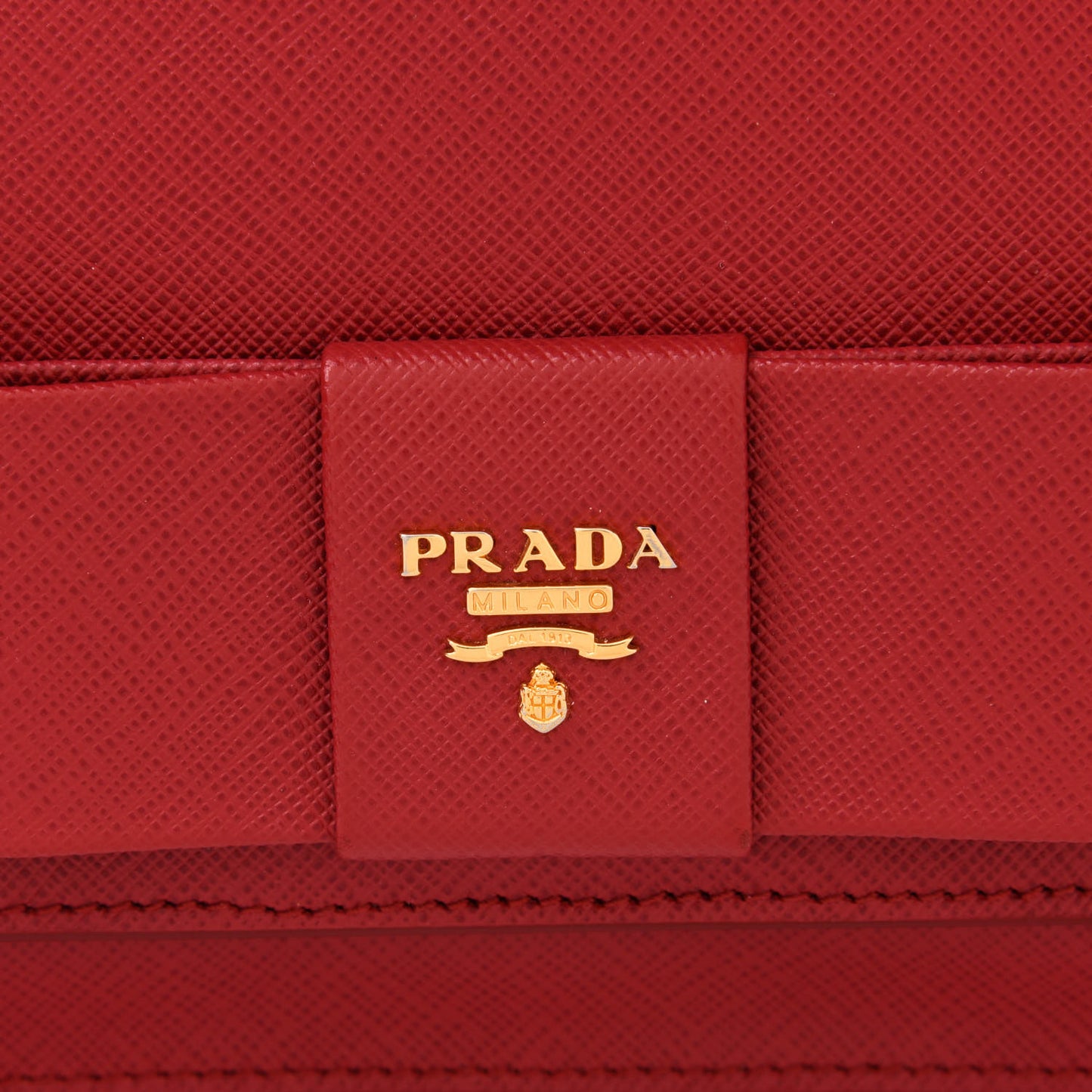 Saffiano Fiocco Bow Flap Wallet Fuoco