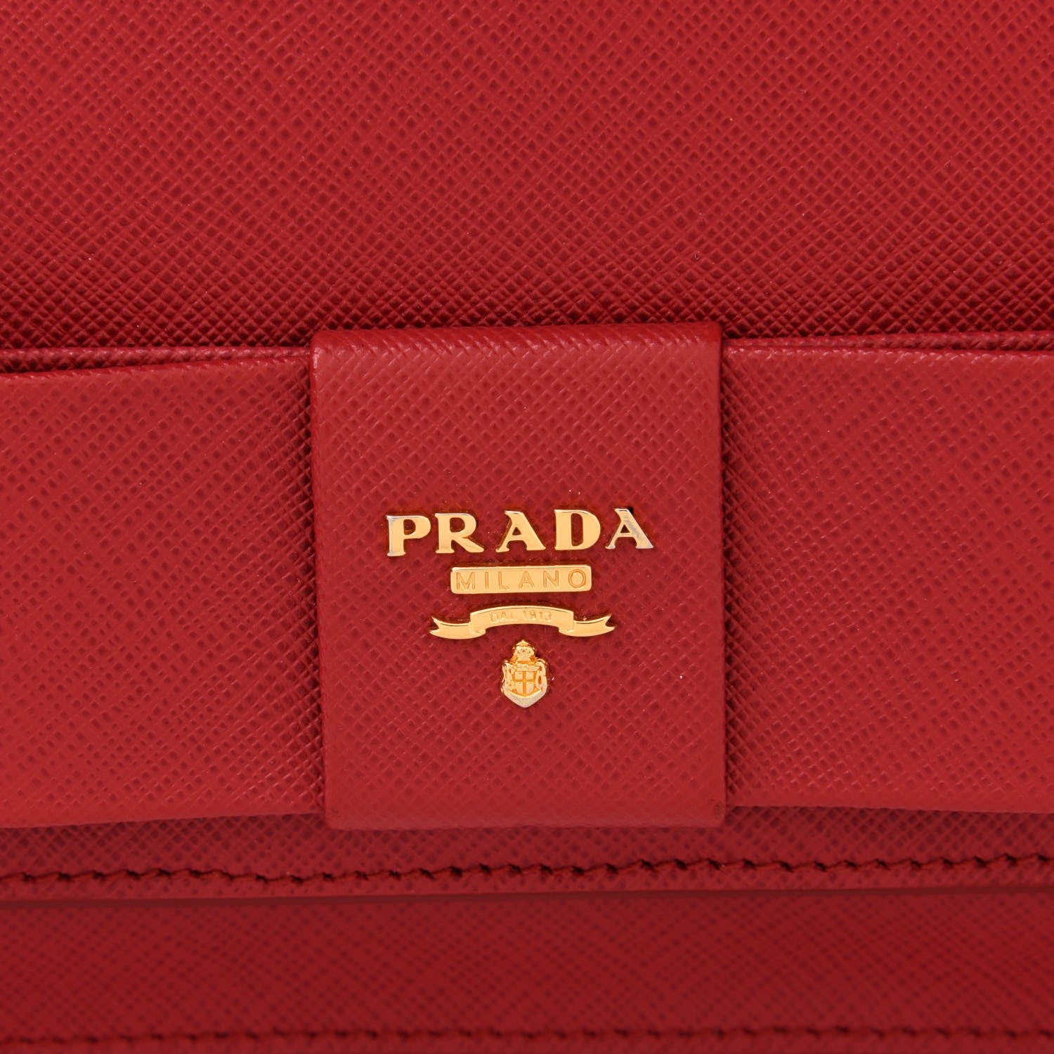 Prada Saffiano Fiocco Bow Flap Wallet Fuoco 8 of 10