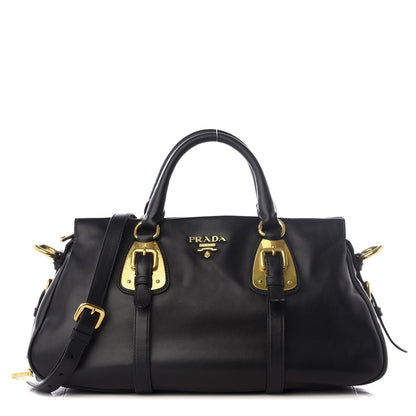 Prada Soft Calf Shopping Satchel Black 1 of 8
