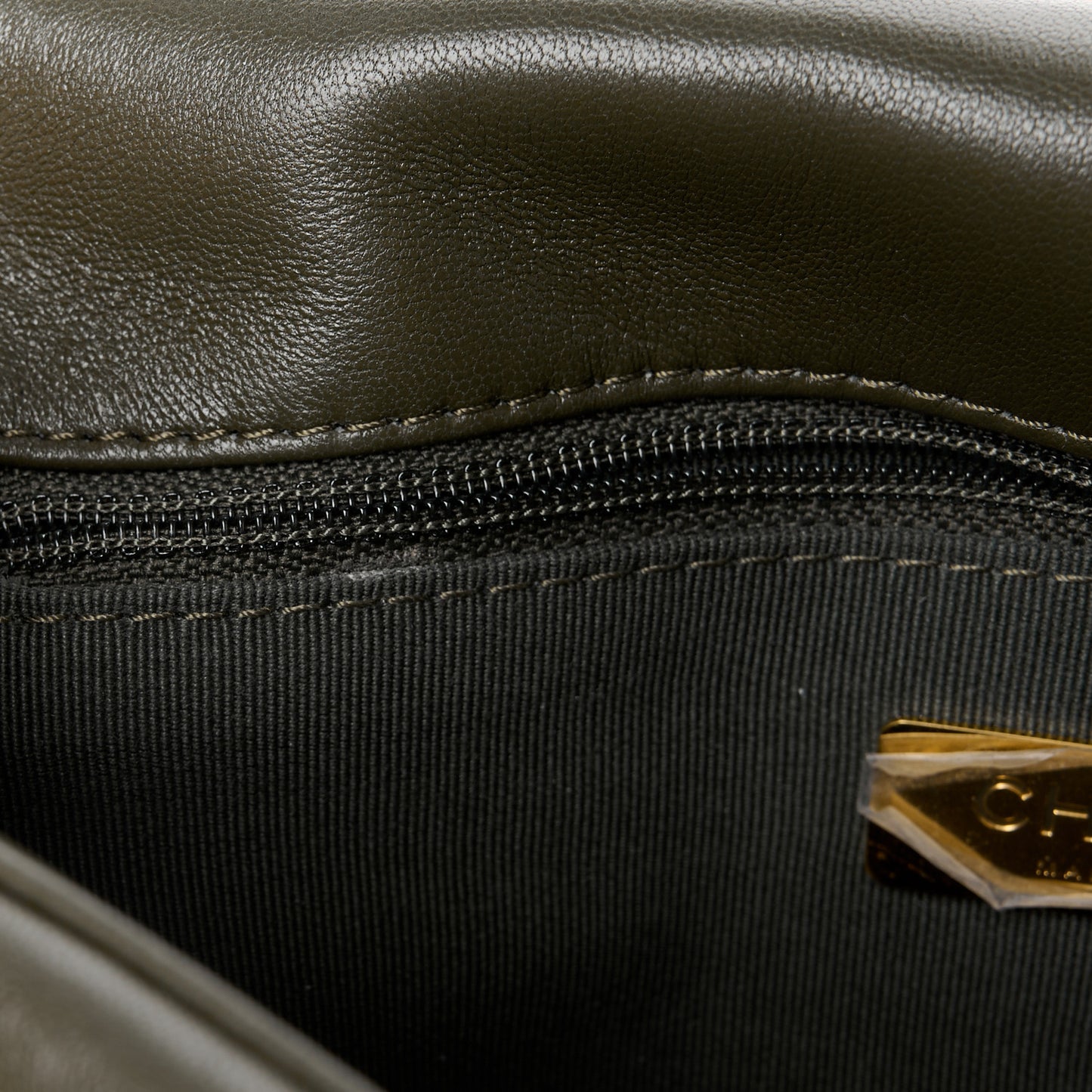 Lambskin Quilted Medium Chanel 19 Flap Khaki