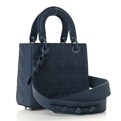 Christian Dior Ultra Matte Calfskin Cannage Small My ABCDior Lady Dior Dark Denim Blue 3 of 10