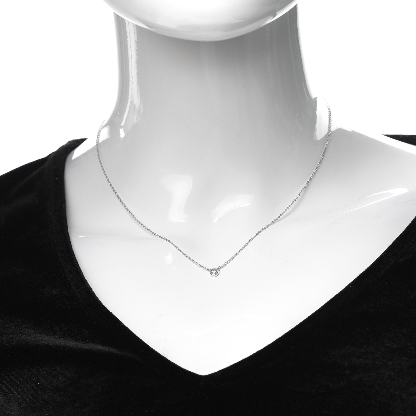 Sterling Silver Diamond .07ct Elsa Peretti Diamonds by the Yard Pendant Necklace
