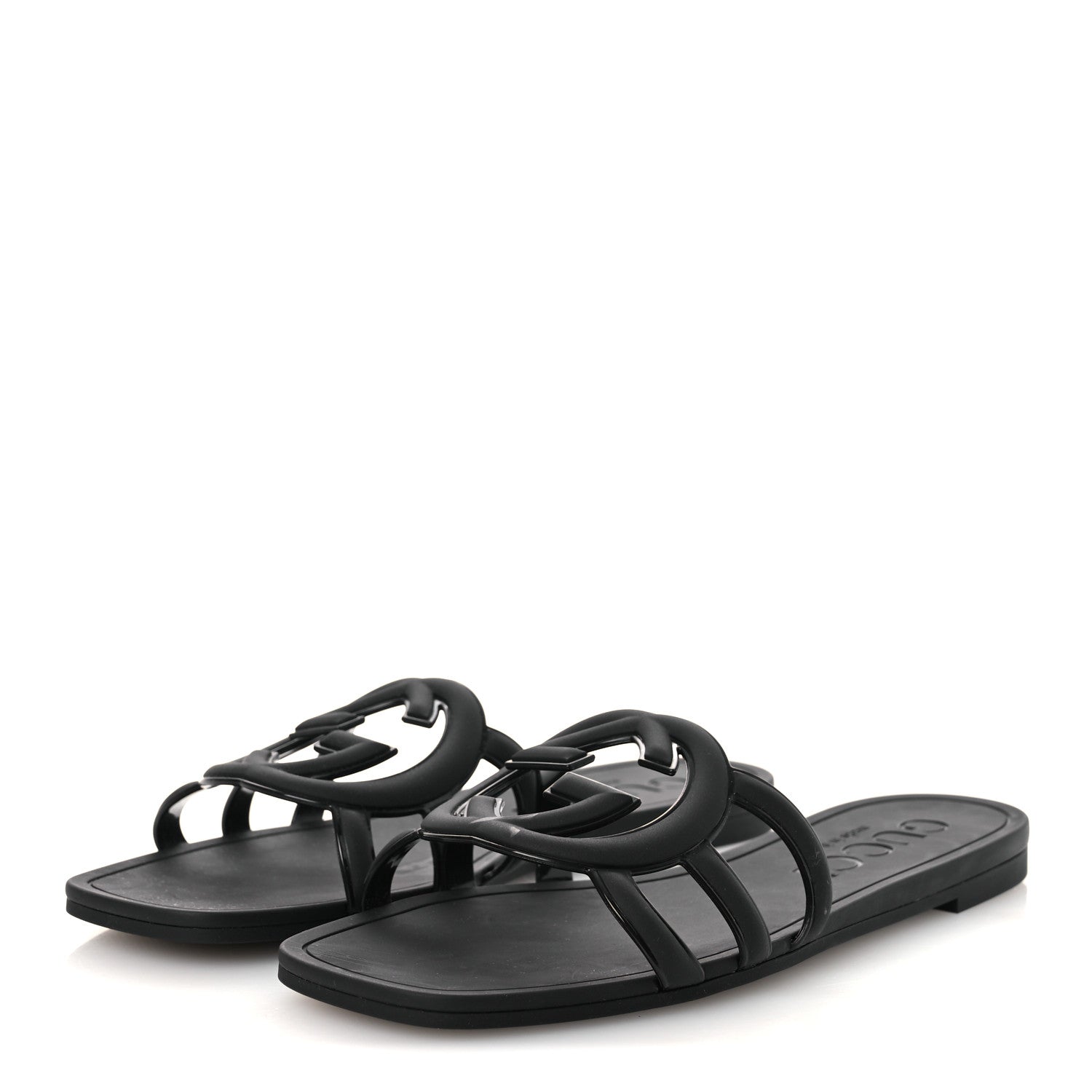 Gucci Rubber Interlocking G Womens Slide Sandals 36 Black 36 Black 4 of 13