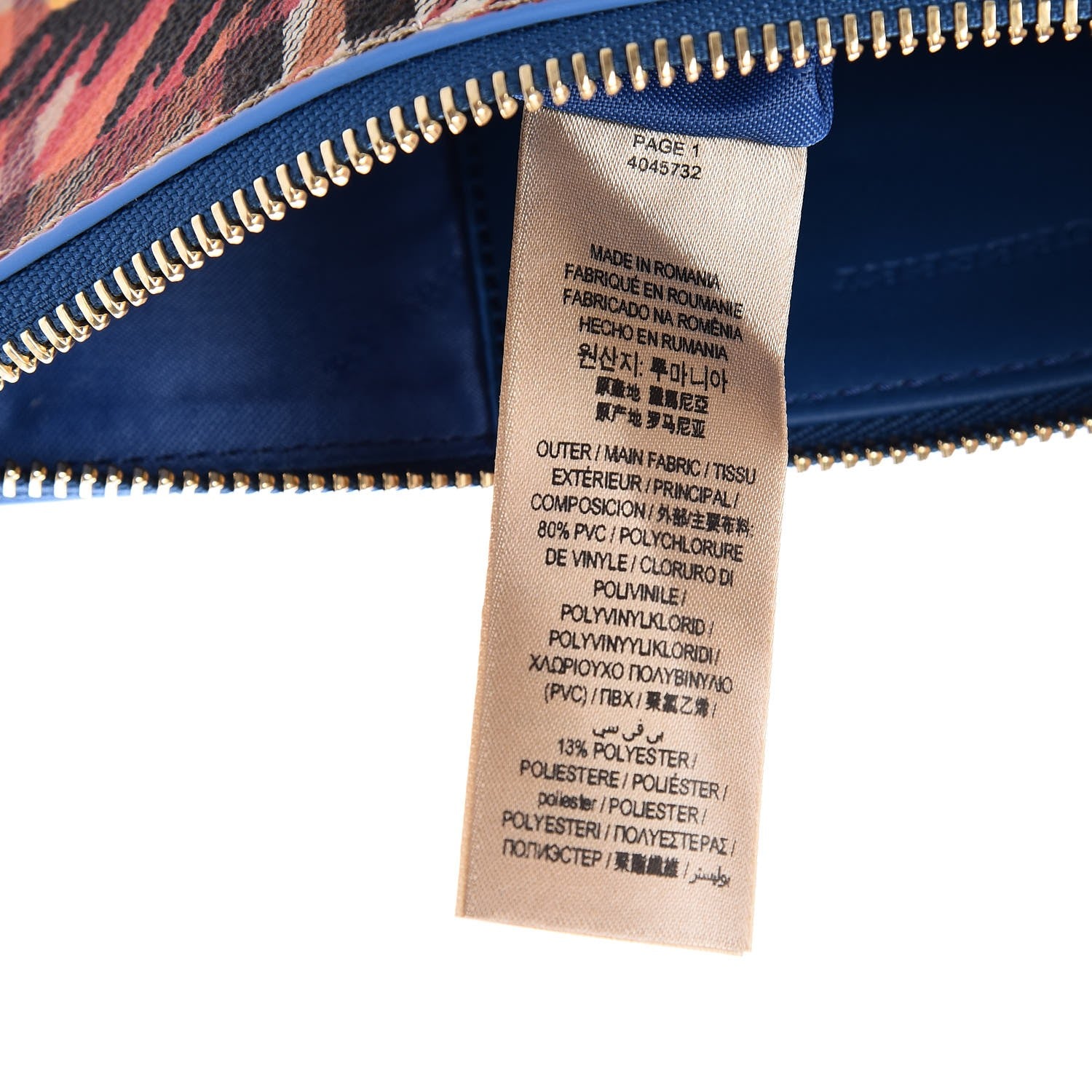 Burberry Haymarket Check Floral Print Peyton Wristlet Mineral Blue Burnt Orange 7 of 8
