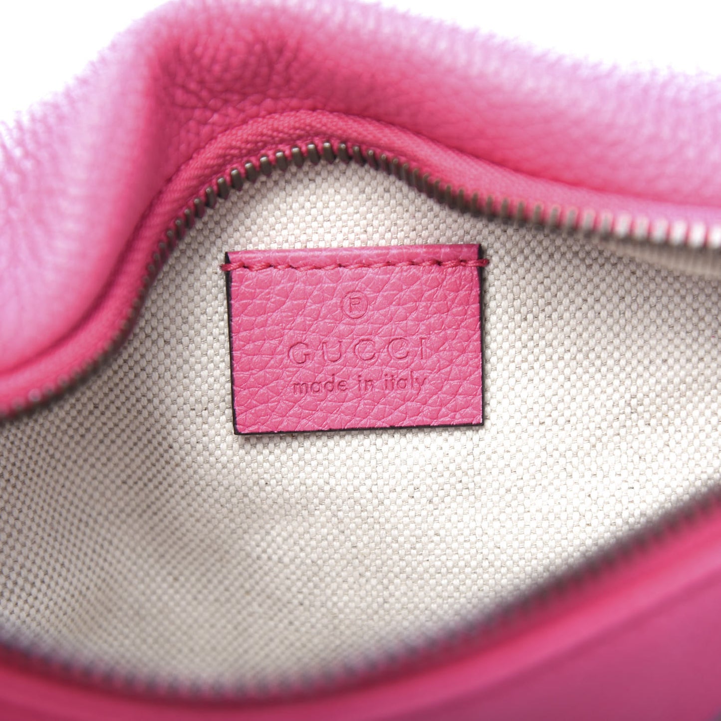 Grained Calfskin Small Logo Belt Bag Box Pink Green