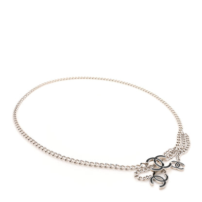 Chanel Enamel CC Chain Logo Belt Silver Black 1 of 4