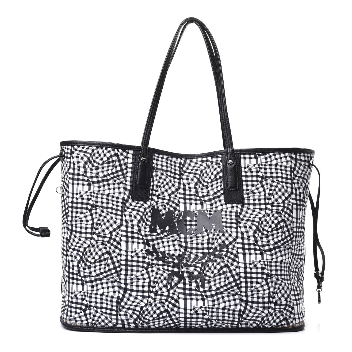 MCM Visetos Large Liz Reversible Shopper Tote Black 8 of 19