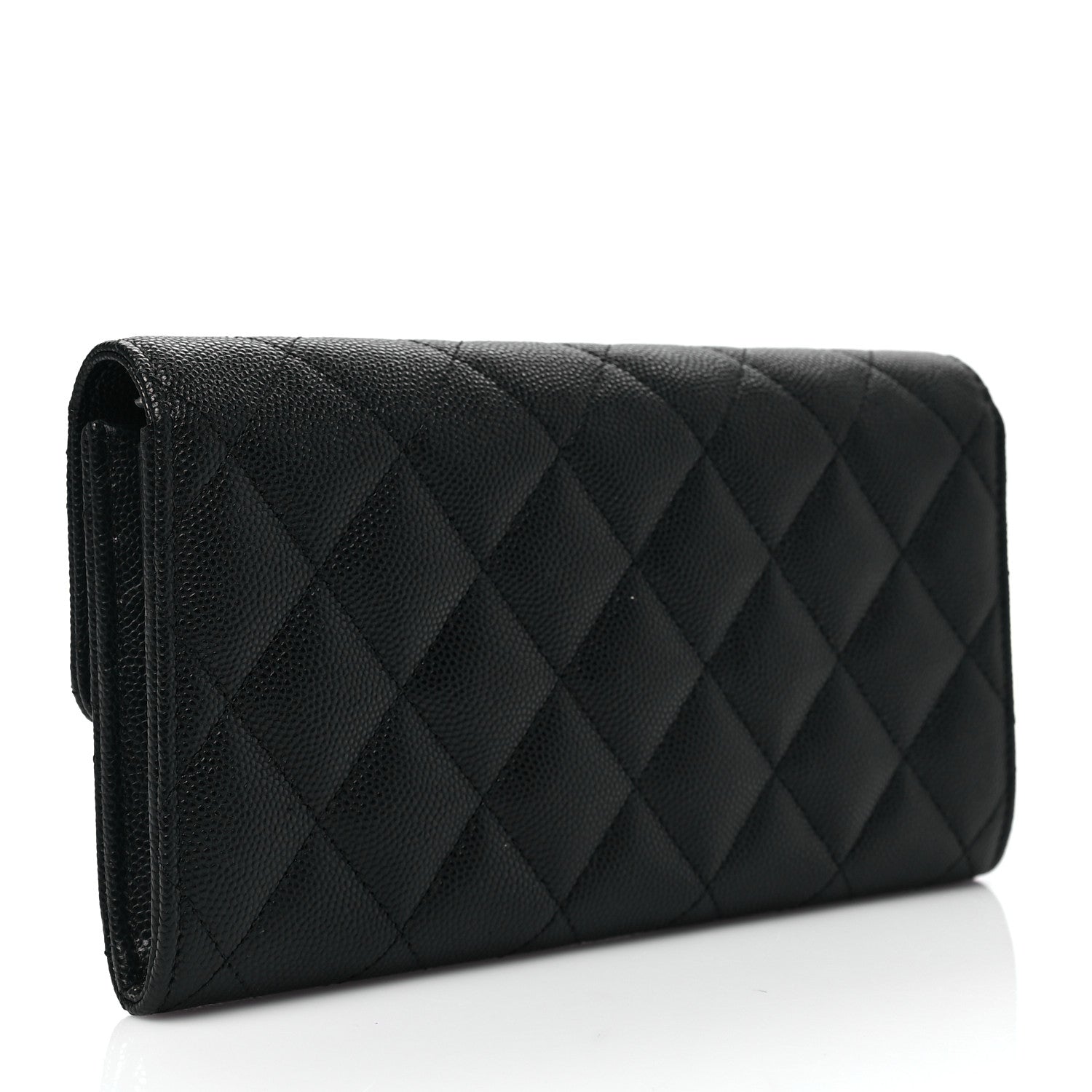 Chanel Caviar Quilted CC Large Gusset Flap Wallet Black 3 of 8