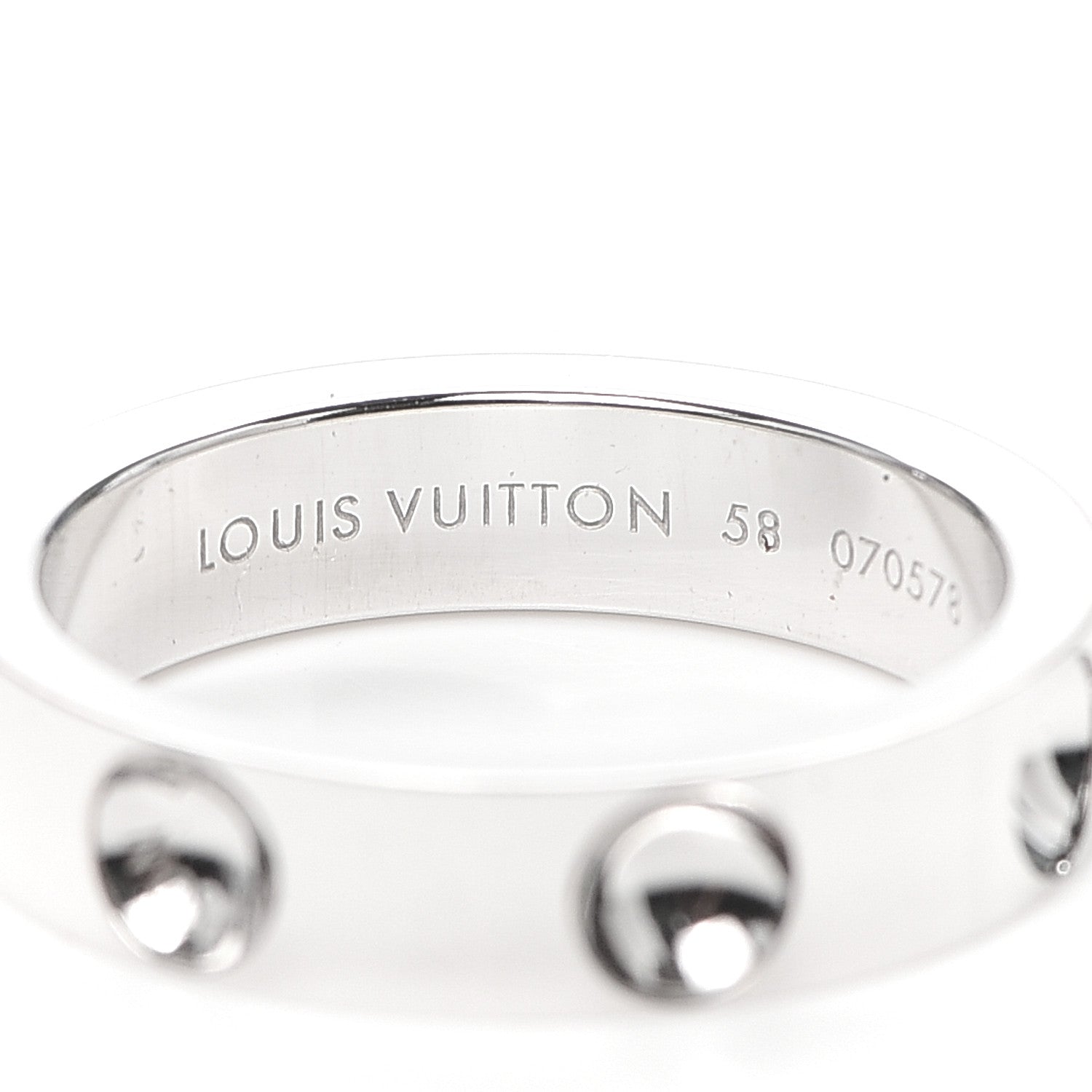 Louis Vuitton 18K White Gold Empreinte Ring 58 8.5 4 of 5