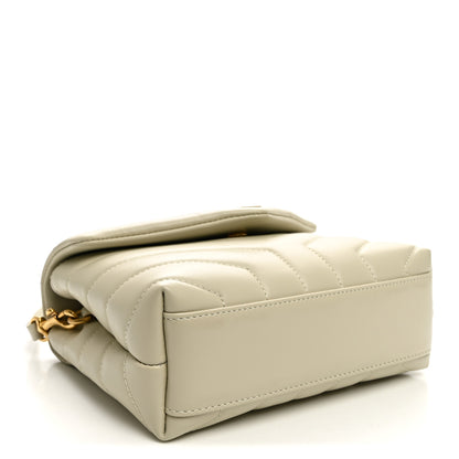 Saint Laurent Calfskin Y Quilted Monogram Toy Loulou Crossbody Bag Blanc Vintage 4 of 11