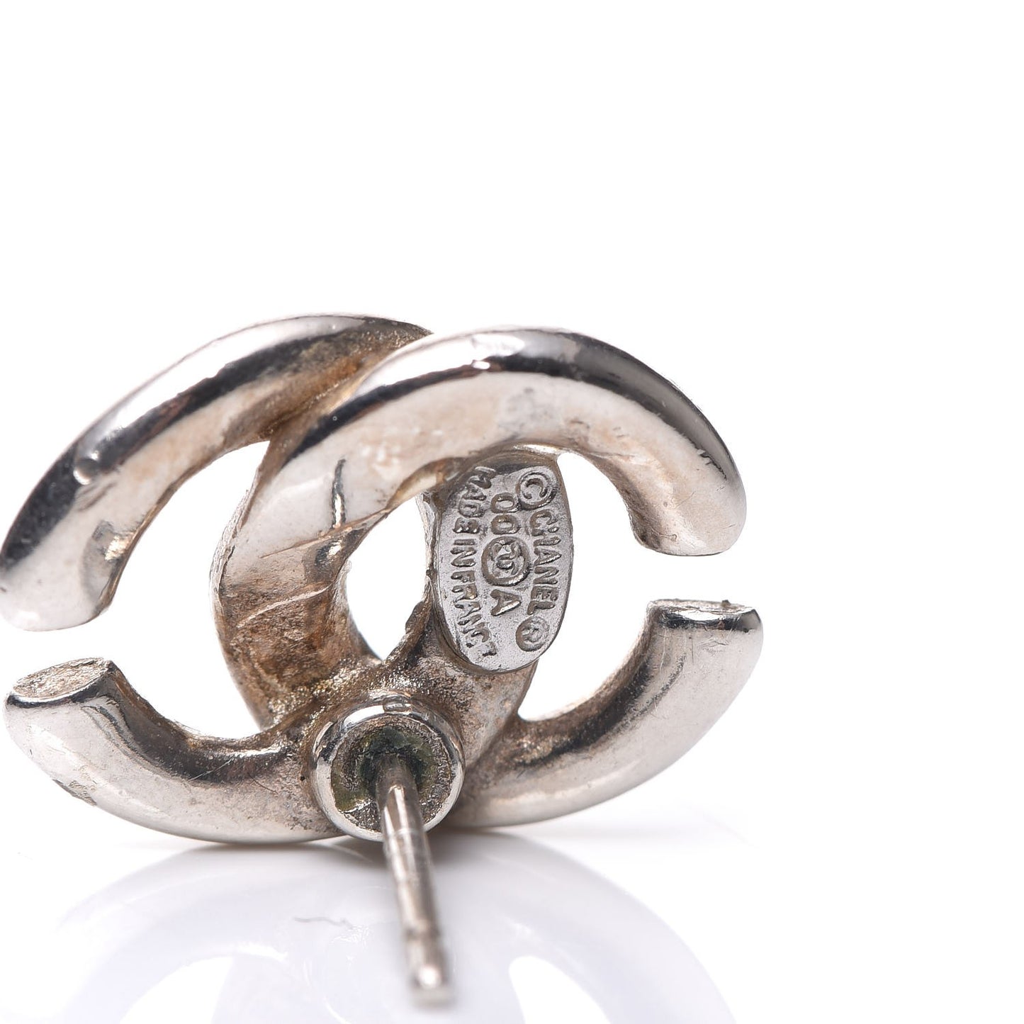 Metal CC Earrings Silver