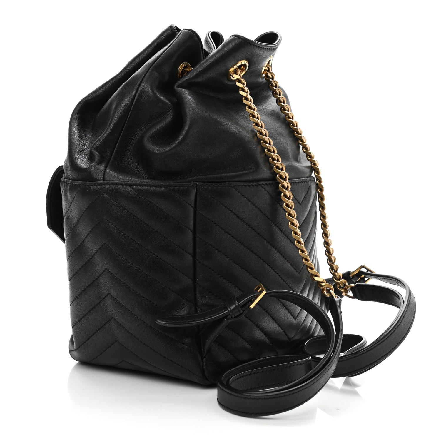 Saint Laurent Lambskin Matelasse Monogram Joe Backpack Black 3 of 10