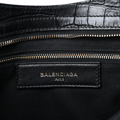 Balenciaga Calfskin Crocodile Embossed Classic Hardware City Black 6 of 10
