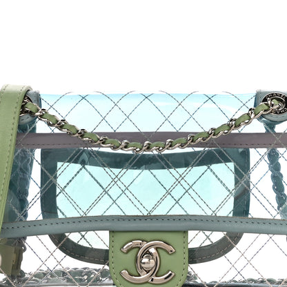 Chanel Lambskin PVC Quilted Mini Coco Splash Flap Blue Green 6 of 12