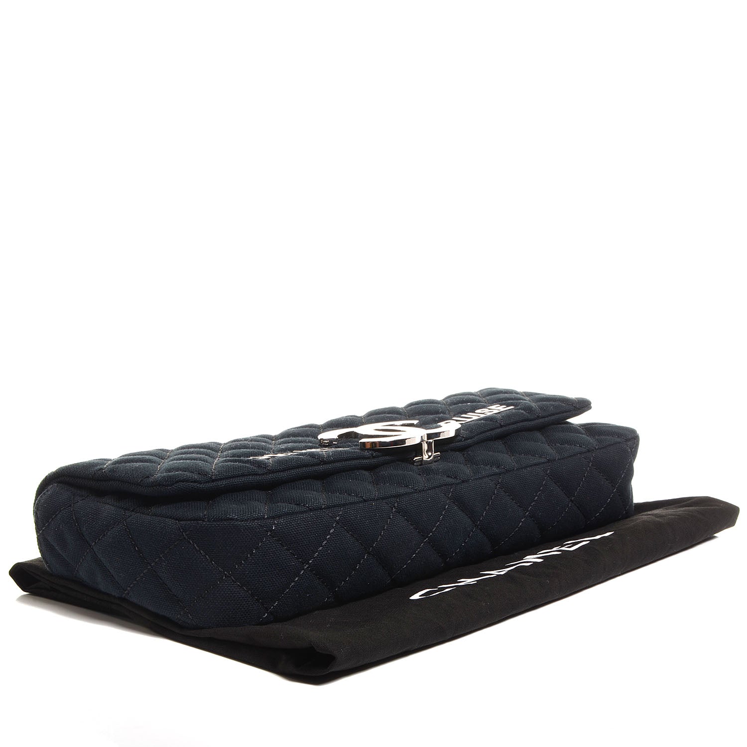 Chanel Canvas Quilted CC Cruise East West Flap Clutch Black 4 of 8