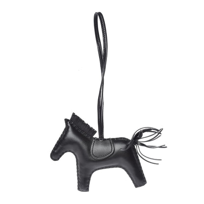 Hermes Milo Lambskin Grigri Rodeo Horse Bag Charm MM So Black 1 of 5