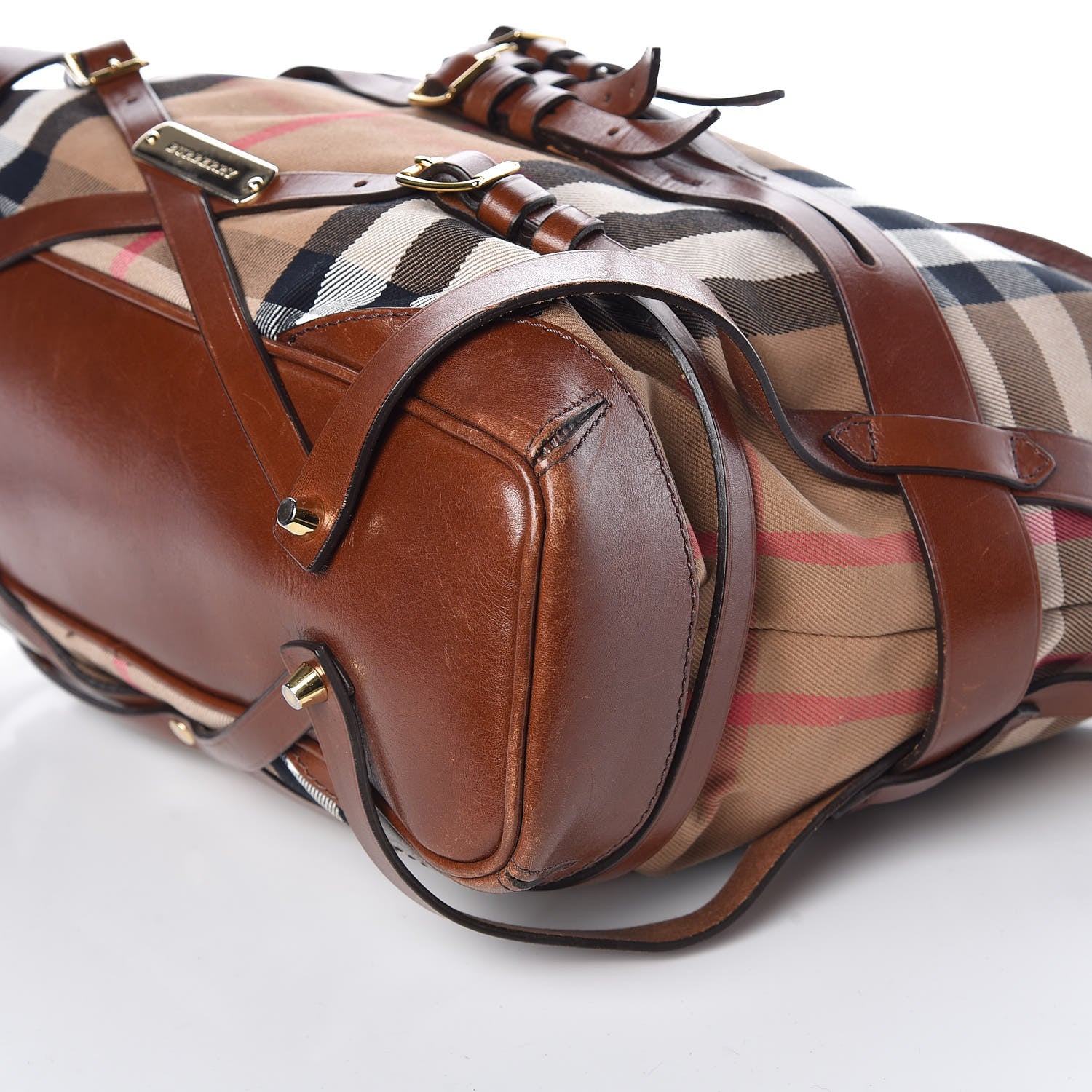 Burberry House Check Bridle Calfskin Medium Gosford Hobo Dark Tan 6 of 12