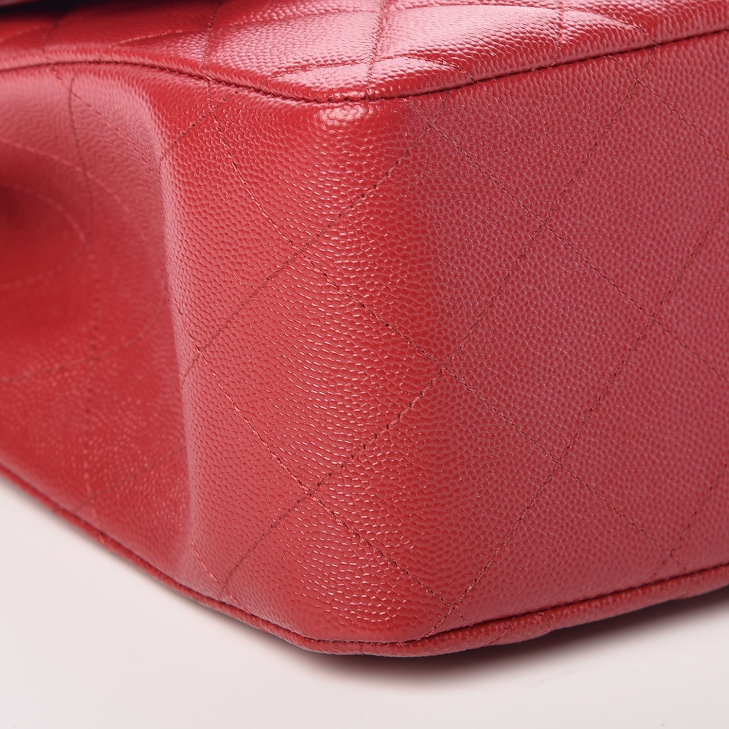 Chanel Caviar Quilted Jumbo Double Flap Red 8 of 13