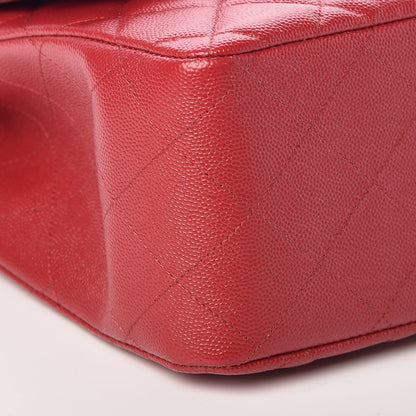 Chanel Caviar Quilted Jumbo Double Flap Red 8 of 13